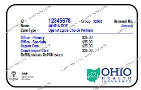 Ohio health insurance card